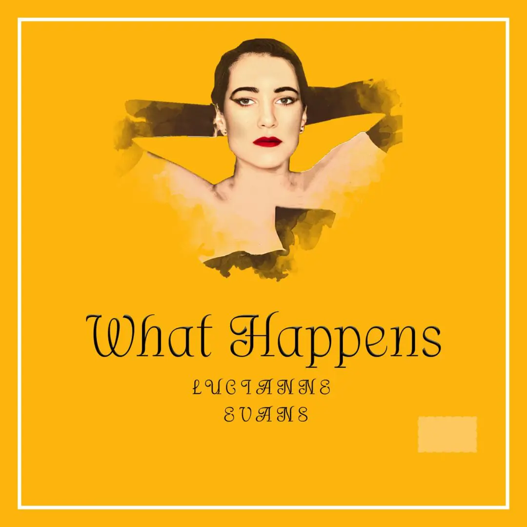 Album cover with a woman's face and bold text on a yellow background.